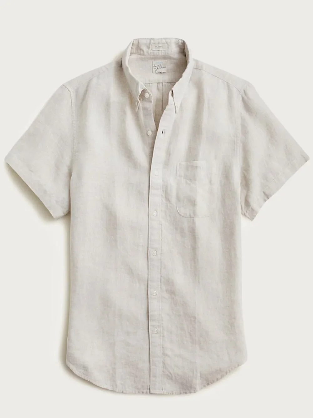 BRAND NEW J.Crew Beige Short-Sleeve Baird McNutt Irish Linen Shirt in Small